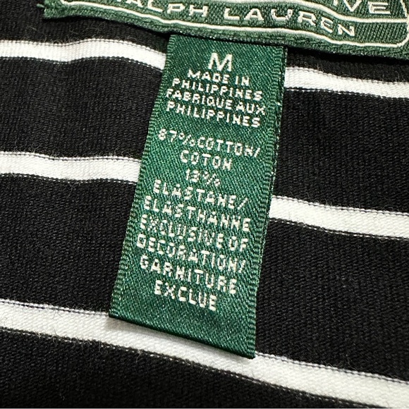 LRL Ralph Lauren Active Women's Medium Black White Striped Full Zip Jacket - Picture 11 of 14